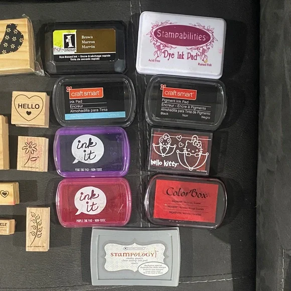 Assorted Rubber Stamps and Ink Pads - Picture 2 of 9